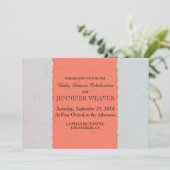 サンゴ桃と石板灰色エジー模様 招待状 (スタンド正面)