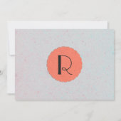 サンゴ桃と石板灰色エジー模様 招待状 (裏面)