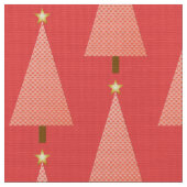 サンゴ水玉模様モダンクリスマスツリー ファブリック (クローズアップ)