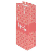 サンゴ水玉模様 ワインギフトバッグ (正面アングル)