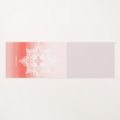 サンゴ水色勾配グラデーションマンダラモノグラム ヨガマット (正面(横))