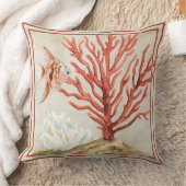 サンゴ海ビーチエンジェルフィッシュウォーターストライプのカラー クッション (ブランケット)