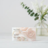 サンゴ淡い色のバラ 名刺 (スタンド正面)