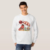 サンゴ焼けサバイバーズクラブ 楽しいビーチアート Tシャツ (正面フル)