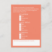 サンゴ熱帯魚の海結婚の食事のオプション エンクロージャーカード (裏面)