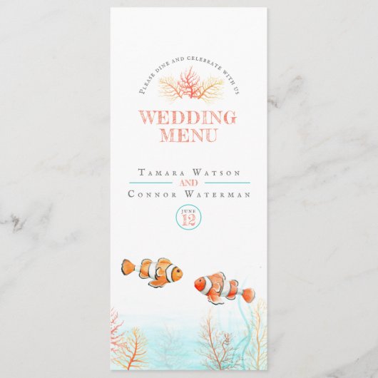 サンゴ熱帯魚海水結婚色のメニュー メニュー (正面)