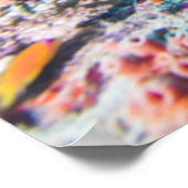 サンゴ礁とサンゴカラフルとのスキューバダイビング ポスター (角)