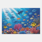 サンゴ礁と熱帯魚海海洋生物 ラッピングペーパーシート (正面2)
