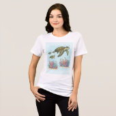 サンゴ礁のウミガメTシャツ トライブレンドTシャツ (正面全面)