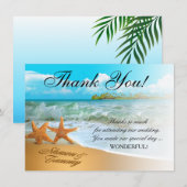 サンゴ礁のカップル 感謝 | 名前を砂に書きますように 招待状 (正面/裏面)