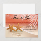 サンゴ礁のカップル 感謝 | 砂に名前を入れて 招待状 (正面/裏面)