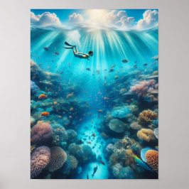 サンゴ礁のシュノーケリング ポスター