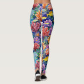 サンゴ礁のシームレスパターンの寿命 レギンス (裏面)