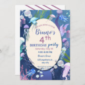 サンゴ礁のジューシーな世界からのおたんじょうびのお誘い 招待状 (正面/裏面)