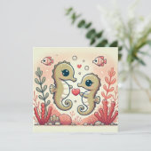 サンゴ礁のタツノオトシゴのラブカード シーズンカード (スタンド正面)