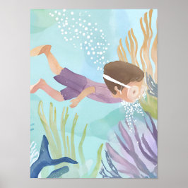 サンゴ礁のダイビング ポスター