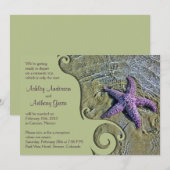 サンゴ礁のビーチでの結婚式後パーティーのみ 招待状 (正面/裏面)