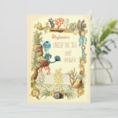 サンゴ礁のマーメイドベイビーシャワー 招待状 (スタンド正面)