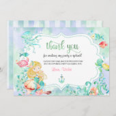 サンゴ礁のマーメイド感謝カード サンキューカード (正面/裏面)