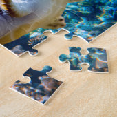 サンゴ礁の上を泳ぐグリーンウミガメ |ハワイ ジグソーパズル (側面)