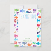 サンゴ礁の下の虹色の魚　ありがとう サンキューカード (正面)