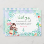 サンゴ礁の人魚感謝カード サンキューカード (正面/裏面)