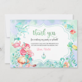 サンゴ礁の人魚感謝カード サンキューカード