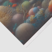 サンゴ礁の切り離しの上で泳ぐサメ 薄葉紙 (詳細)