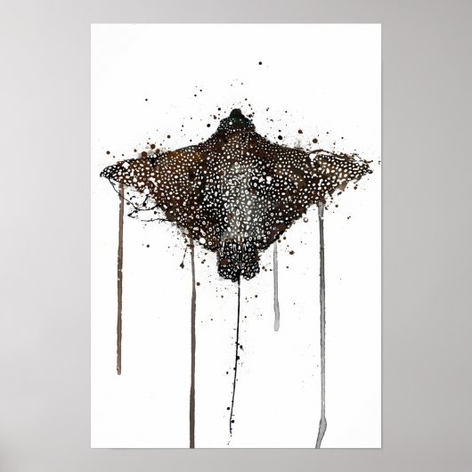 「サンゴ礁の刺しゅう」海の生き物のウォールアートプリント ポスター (正面)