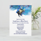 サンゴ礁の天使の魚 3D 青金 招待状 (スタンド正面)