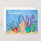サンゴ礁の水彩画 ポストカード (正面/裏面)