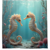 サンゴ礁の浴場における乗馬ペア及び美しい シャワーカーテン (正面)