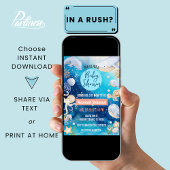 サンゴ礁の海の動物たち クジラのベビーシャワー 招待状