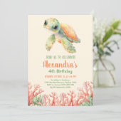 サンゴ礁の海底パーティ　オーシャン　バースデー 招待状 (スタンド正面)