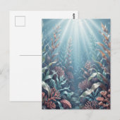 サンゴ礁の海藻の海底の陽の光 ポストカード (正面/裏面)