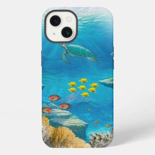 サンゴ礁の熱帯海洋 iPhoneケース (裏面)