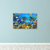 サンゴ礁の熱帯魚の写真 キャンバスプリント (インサイチュ (ウッドフロア))