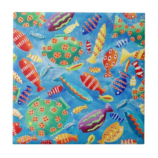 サンゴ礁の熱帯魚 タイル (正面)