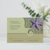 サンゴ礁の目的地ウェディング　出欠確認返信カード 出欠カード (スタンド正面)