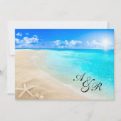 サンゴ礁の目的地ビーチウェディング招待状 招待状 (正面)
