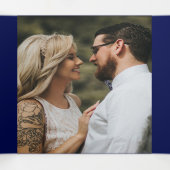 サンゴ礁の魚の熱帯性の青いオレンジの沿岸シック 三つ折り招待状 (内部中)