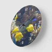 サンゴ礁の魚 ラウンド壁時計 (傾斜)
