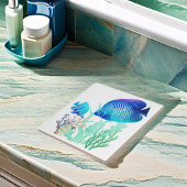 サンゴ礁の魚 水彩スタイルの海洋生物 タイル