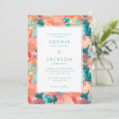 サンゴ礁の鮮やかなウェディング 招待状 (スタンド正面)