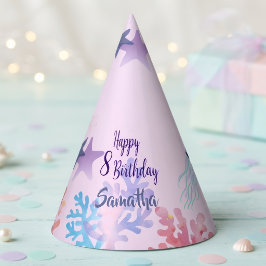 サンゴ礁のParty Hats ピンクとパープル お誕生日 パーティーハット