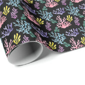 サンゴ礁エレガンス：水彩パターン ラッピングペーパー (ロールコーナー)
