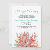 サンゴ礁カラフル水彩画|リハーサルディナー 招待状 (正面)