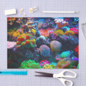 サンゴ礁カラフル海ティッシュペーパー 薄葉紙 (クラフト)