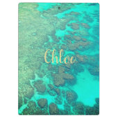 サンゴ礁カリブのターコイズ海水 クリップボード (裏面)