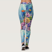 サンゴ礁シームレスパターンの生態系 レギンス (裏面)